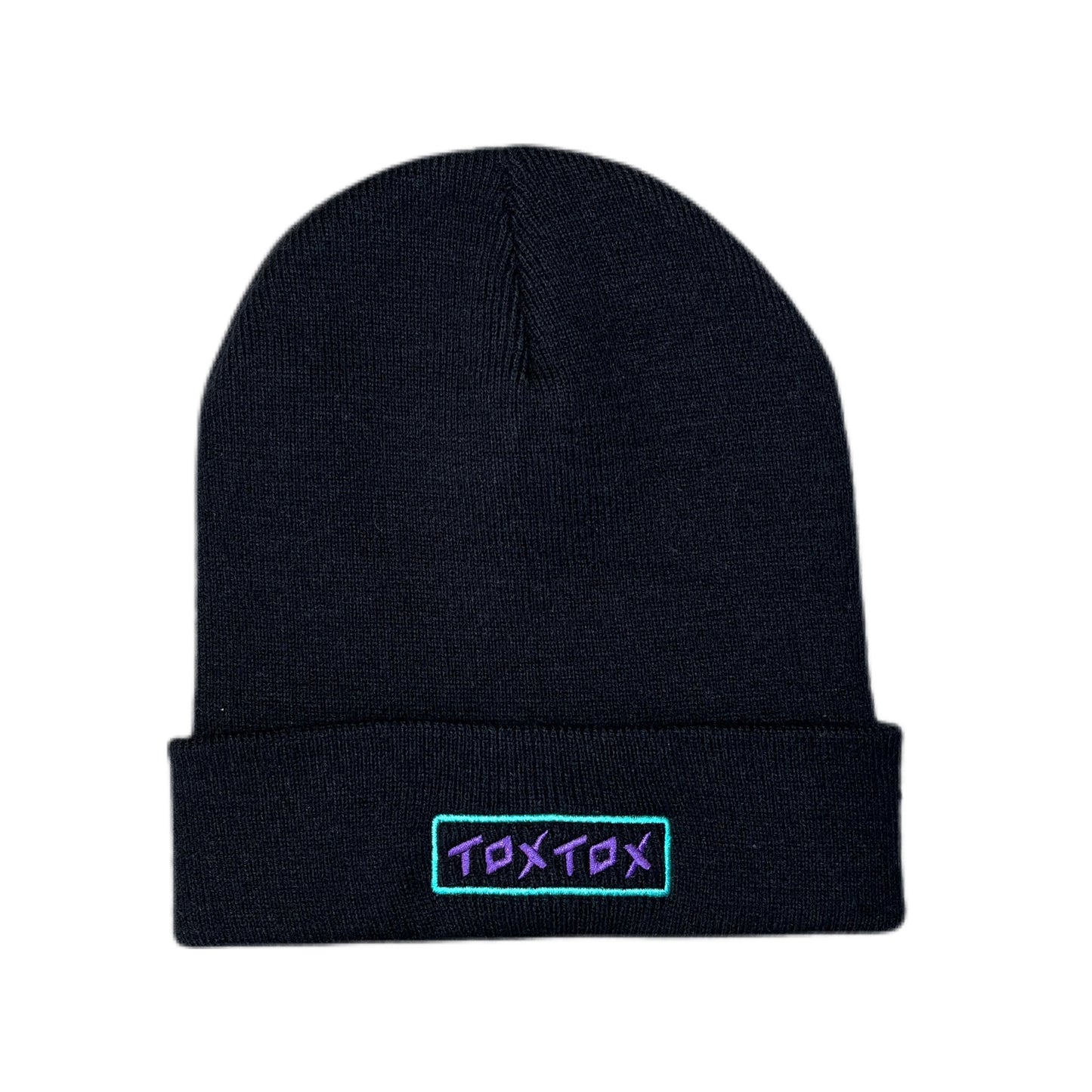 Beanie Black Logo purple/green